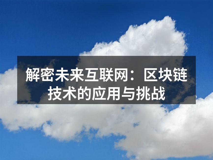 解密未来互联网：区块链技术的应用与挑战